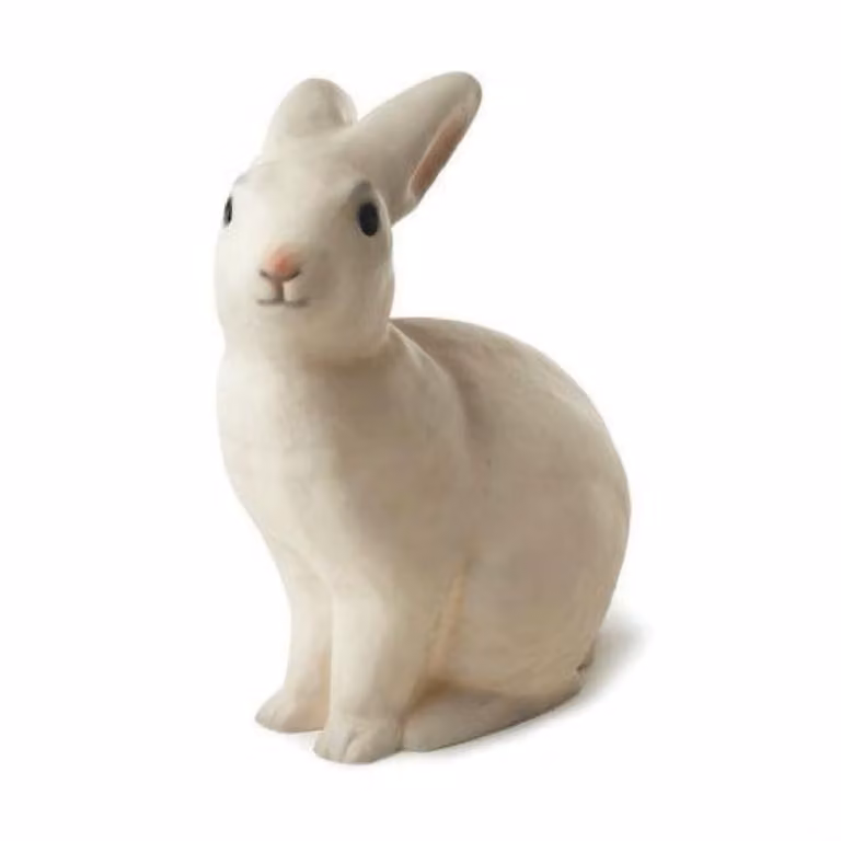Lámpara de mesa con forma de conejo Gaëtane Lannoy en color blanco y beige, Altura: 25 cm
