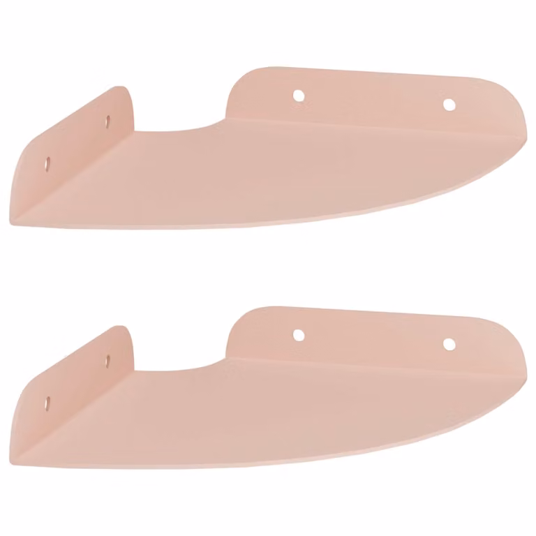 Set de 2 estantes flotantes de esquina vidaXL en color rosa, An/P/Al: 15 x 15 x 2 cm