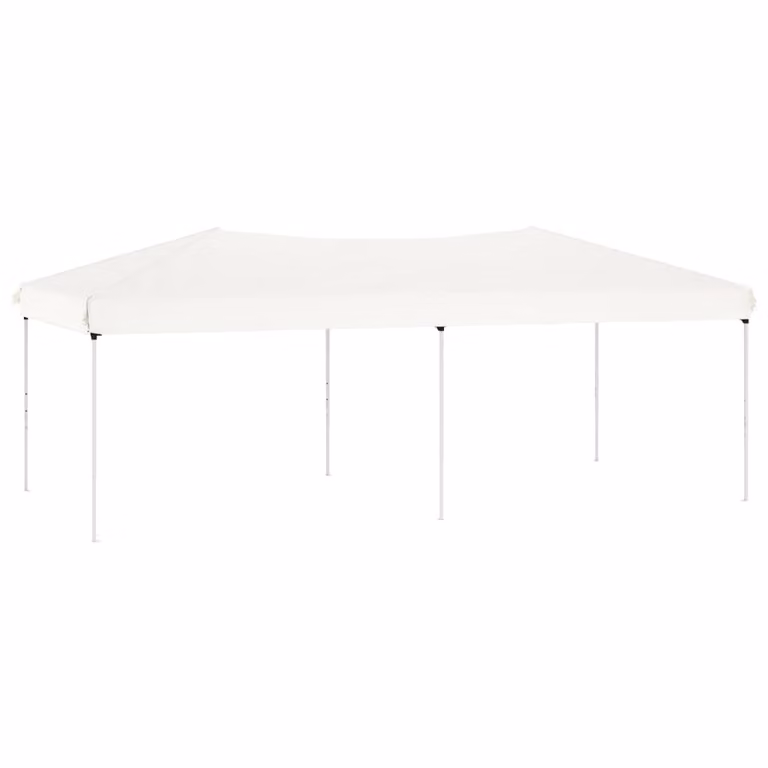 Carpa plegable para fiestas Syfax en color blanco con estructura de acero y cubierta de poliéster de 3x6 m
