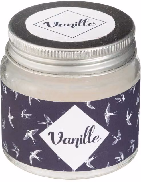 Vela perfumada Atmosphera de vainilla con aroma gourmand de 65 g en color blanco y multicolor