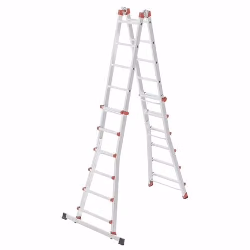 Escalera telescópica multiposición de aluminio Hailo ProfiStep Multi con estabilizador 4x6 peldaños