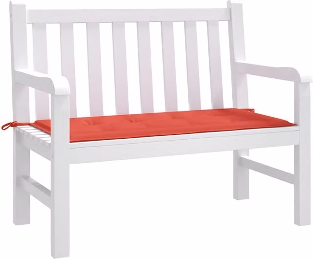 Cojín de banco de jardín SYFAX de tela oxford roja, impermeable y transpirable, An/P/Al: 100 x 50 x 3 cm