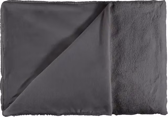 Manta reversible Lalee Fluffy para sofá, color negro y gris, An/P: 150 x 200 cm