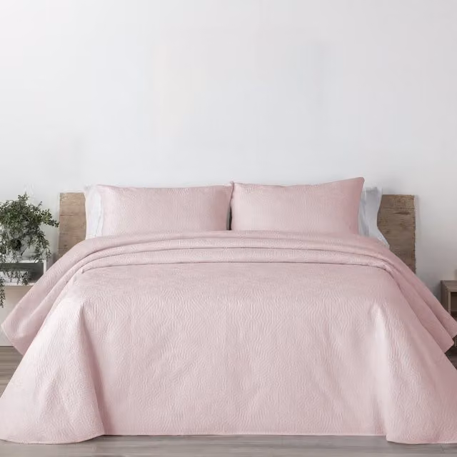 Colcha bouti mosaico rosa Manterol Summer Soft para cama de 135/140 cm