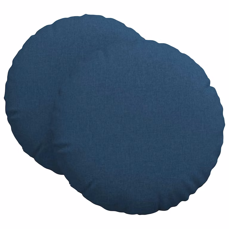 Set de 2 cojines redondos para asiento vidaXL en tela azul con funda lavable, Ø80 x 29 cm