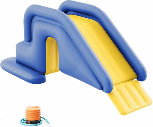 Tobogán Acuático Inflable con Muro de Escalada LIIYIELA para Niños en Colores Azul, Verde y Amarillo, An/P/Al: 200 x 85 x 80 cm