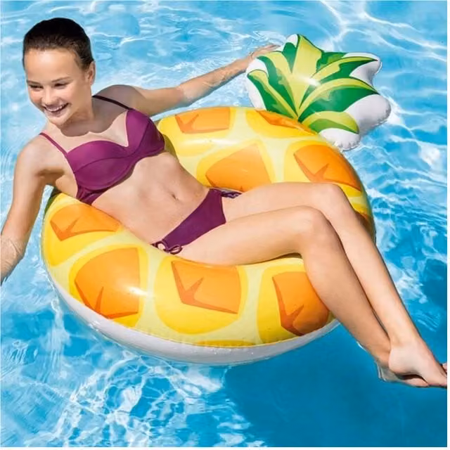 Salvavidas inflable de piña Trade Shop Traesio multicolor para piscina y playa, An/P: 117 x 86 cm