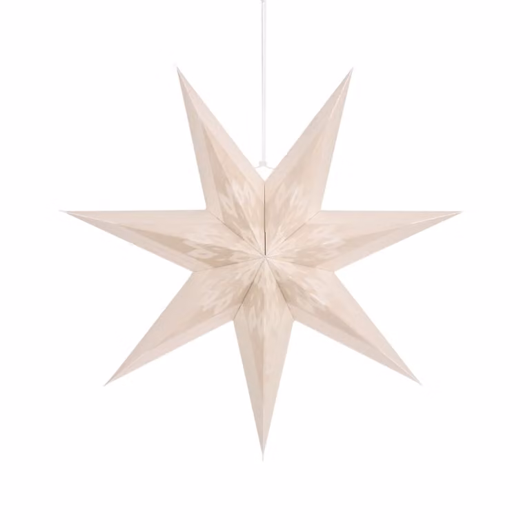 Estrella de Navidad colgante de papel House of Seasons en color beige, An/P/Al: 60 x 60 x 18 cm