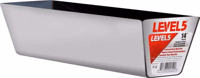 Bandeja de barro Level5 de acero inoxidable color plata de 35,56 cm