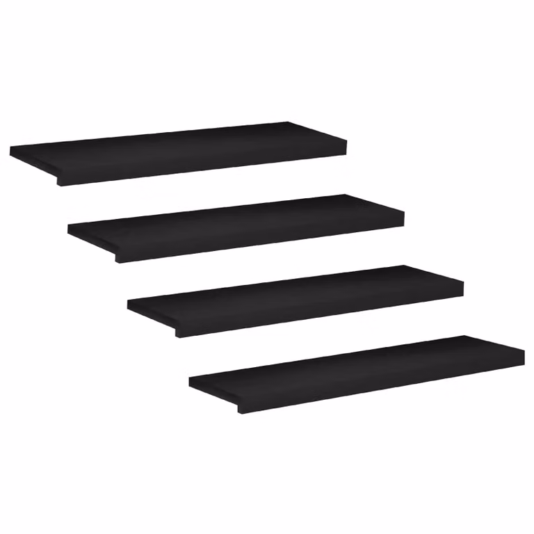 Set de 4 alfombras para escalones vidaXL de diseño moderno en color negro, An/P/Al: 90 x 25 x 2 cm