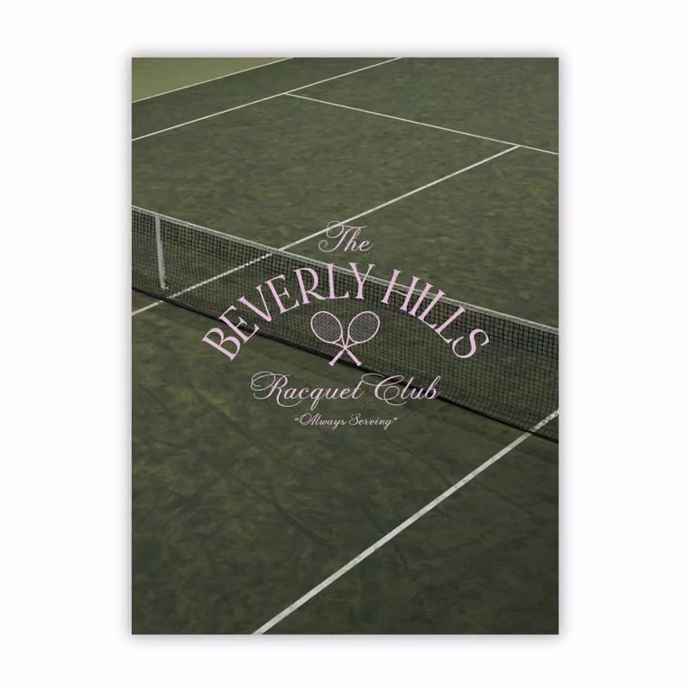 Poster de la ciudad Beverly Hills de Poster Lab en colores rosa y verde, An/Al: 30 x 40 cm