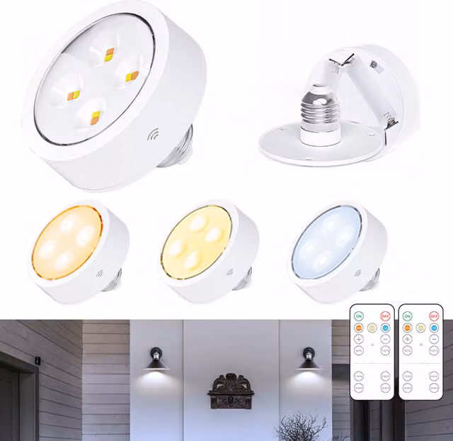 Bombilla LED recargable con control remoto E27 en color blanco