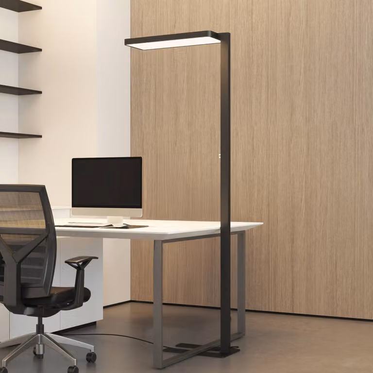 Lámpara de pie LED Arcchio Timon de diseño moderno en aluminio negro, atenuable, Altura: 195 cm