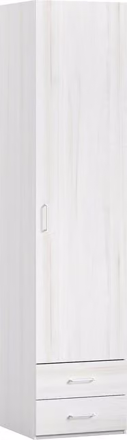 Armario Noel de El Corte Inglés con 1 puerta y 2 cajones en color blanco y beige