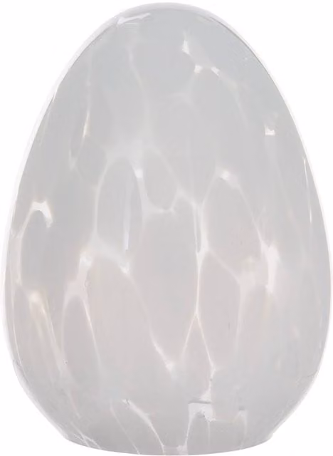 Objeto decorativo huevo de sauv de Atmosphera en color blanco y cristal de diseño abstracto para mesa, Altura: 16,5 cm