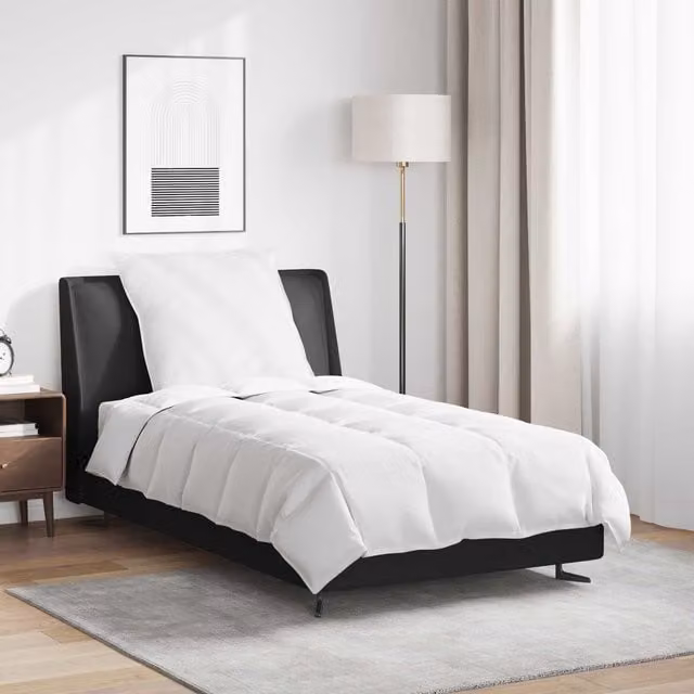 Set de edredón de invierno y 2 almohadas de plumas y plumón vidaXL en color blanco