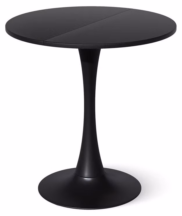 Mesa de comedor redonda Vicco Carl en color negro con acabado mate, An/P/Al: 70 x 70 x 74 cm