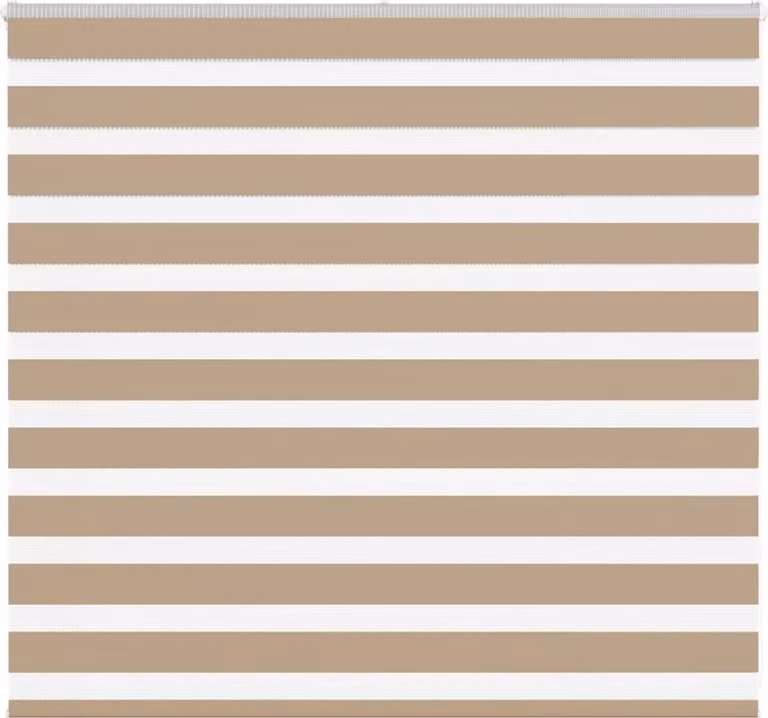 Estor cebra Syfax de día y noche en color marrón arena y beige, tejido de poliéster con diseño de rayas, Ancho: 160,9 cm, Alto: 100 cm