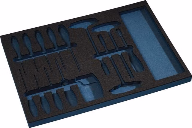Módulo de herramientas con insertos de vacío Tecwerk de 3/3 módulos, color azul, 37 piezas