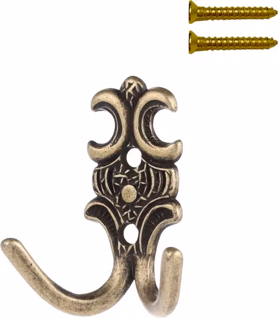 Perchero de pared doble Citterio Giulio XV41 en color marrón y bronce con acabado vintage de metal