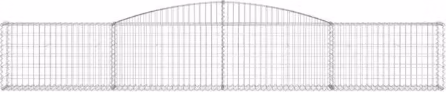 Cesta de gaviones en forma de arco SYFAX de acero galvanizado color plata An/P/Al: 400 x 30 x 60/80 cm