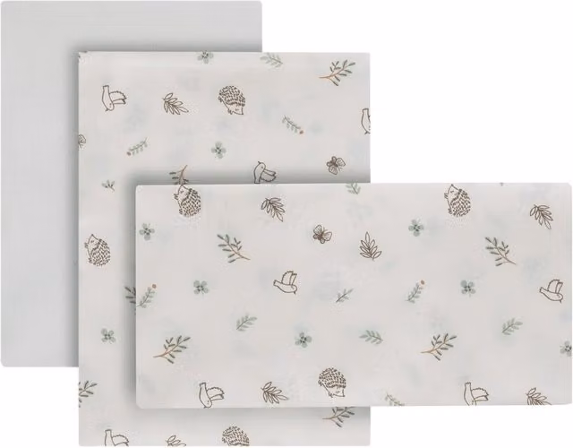 Juego de 3 piezas de Cambrass para moisés con sábana, bajera y funda de almohada en diseño Microprint verde y blanco para bebés