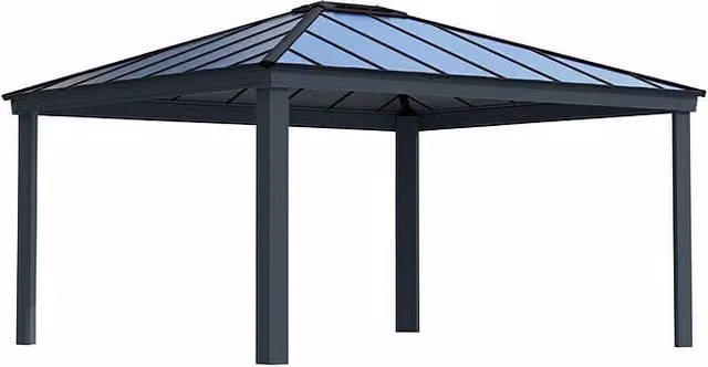 Carport Palram Colorado de aluminio y policarbonato en color negro, An/Pr: 422 x 483 cm