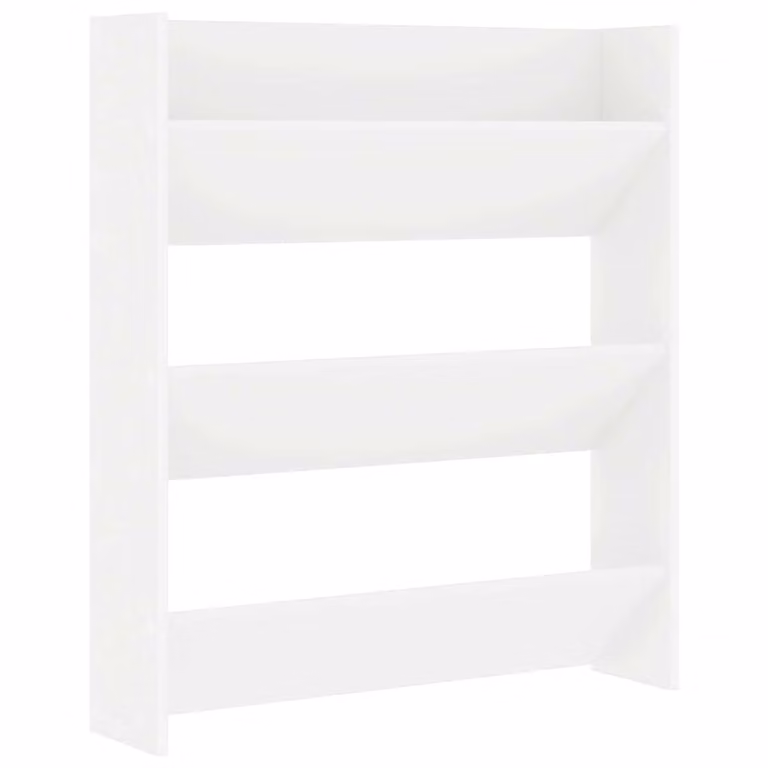 Zapatero de pared moderno vidaXL en madera contrachapada color blanco An/P/Al: 80 x 18 x 90 cm