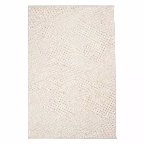 Alfombra de salón moderna IMPALO COTCOLO beige de algodón con acabado a mano An/P: 160 x 230 cm
