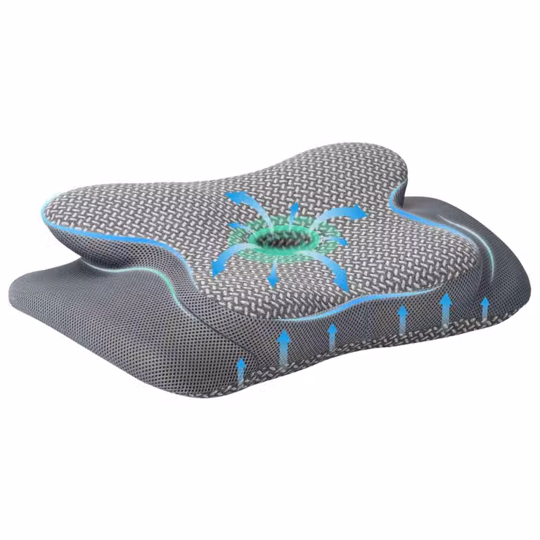 Almohada cervical de espuma viscoelástica vidaXL en color gris con funda lavable, An/P/Al: 58 x 38 x 12 cm