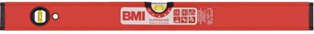 Nivel de burbuja con imán BMI Superstar de aluminio color rojo de 120 cm con precisión de ± 0,5 mm/m