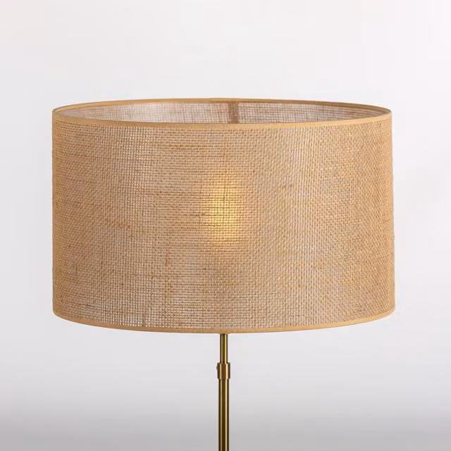 Lámpara de techo Pantalla Tubo de FIJALO en sisal color beige, An/P/Al: 40 x 40 x 24 cm