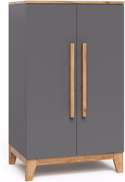 Armario infantil Malia de Vitalispa en color gris y roble, An: 70 cm, Al: 120 cm, P: 53,4 cm