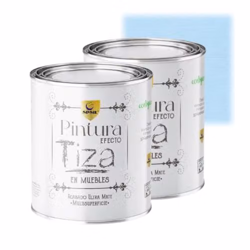 Pintura a la tiza SPSIL azul para madera, metal y yeso, acabado mate, 2 x 750 ml