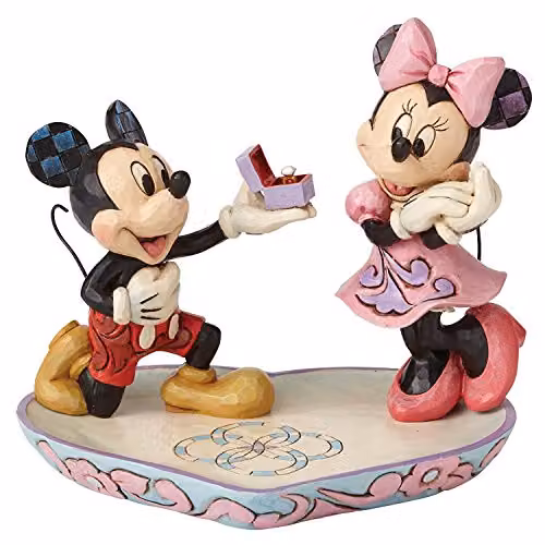 Figura coleccionable de Mickey y Minnie con anillo de compromiso Disney Traditions de Jim Shore, Enesco, multicolor, An/P/Al: 15 x 13 x 15 cm
