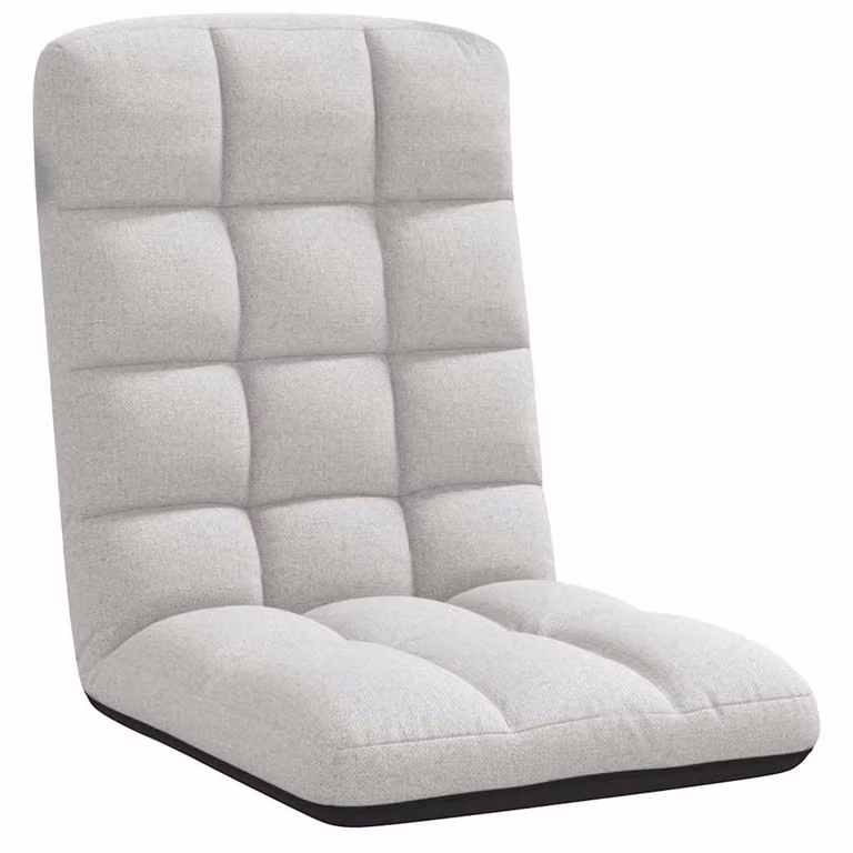 Silla plegable de suelo vidaXL en color gris con tela y estructura de metal y plástico, An/P/Al: 71 x 51 x 62 cm