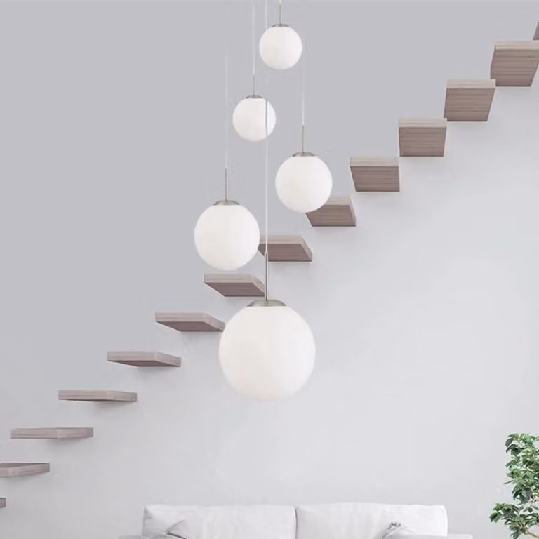 Lámpara colgante Steinhauer Bollique de cristal y metal en gris y plata, regulable para salón o comedor