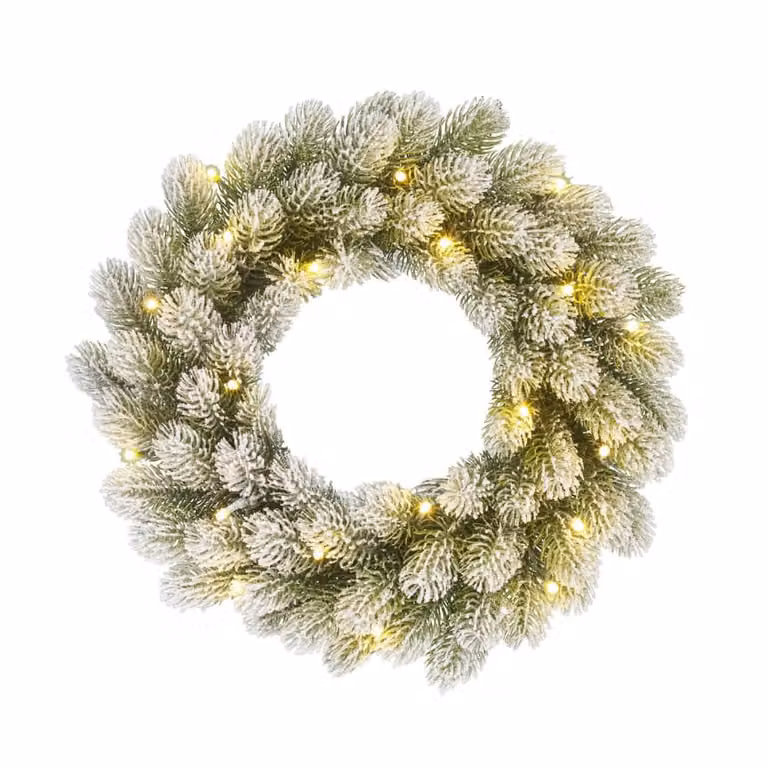 Corona decorativa de Navidad Nagoya de Black Box Trees, color verde, forma redonda, An/An/Al: 12 x 12 x 12 cm