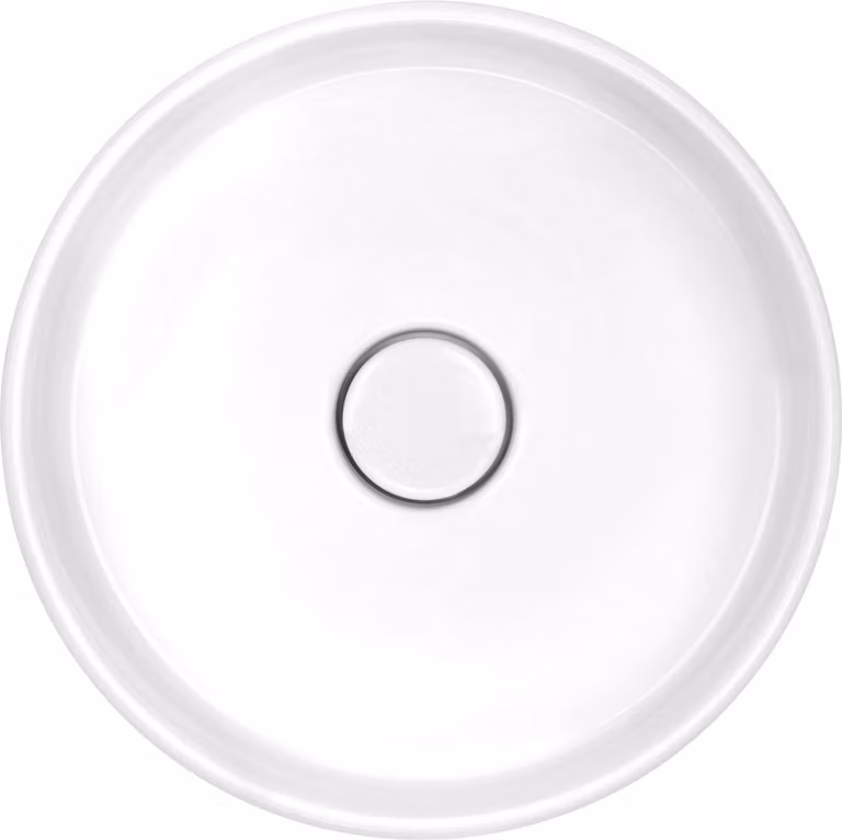 Lavabo de encimera redondo Systemceram Patera 40 Groenlandia en cerámica blanca An/P/Al: 40 x 40 x 10,2 cm