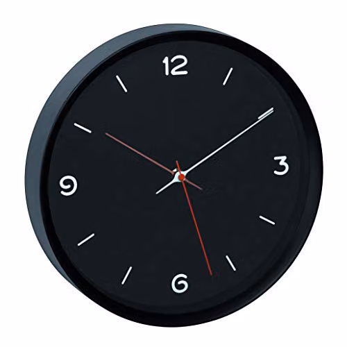 Reloj de pared analógico silencioso TFA Dostmann, color negro, An/Al/P: 30,9 x 30,9 x 5 cm