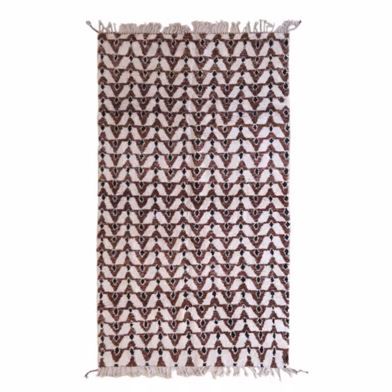 Alfombra bereber marroquí de lana de AFK Living en color beige, An/P: 218 x 356 cm