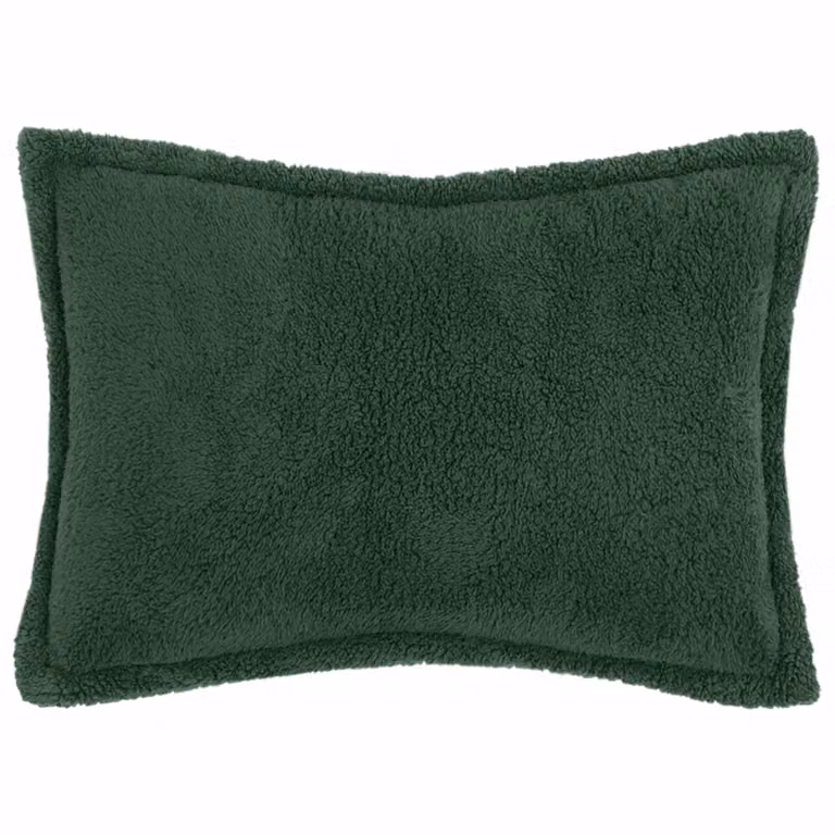 Set de 2 fundas de almohada vidaXL HOUTEN en tejido bouclé color verde oscuro, An/P: 50 x 80 cm