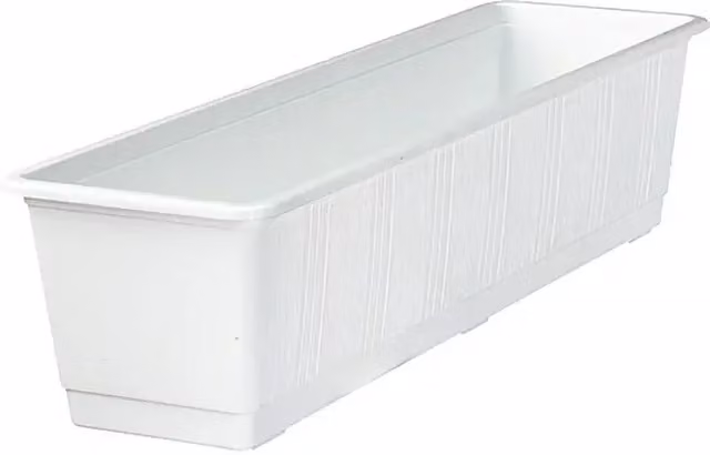 Jardinera para balcón Geli en color blanco de 60 cm