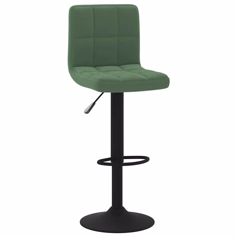 Taburete de cocina moderno vidaXL de terciopelo verde con estructura de metal mate
