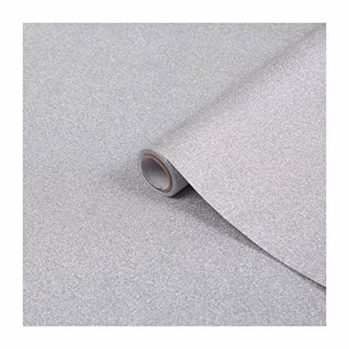 Película adhesiva para muebles d-c-fix con purpurina color plata, acabado brillante, An/Al: 67,5 cm x 2 m
