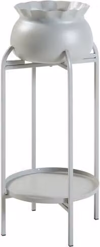 Soporte para plantas Altena de 2 niveles en metal de en.casa, color gris, Al x An x P: 81 x 40 x 40 cm