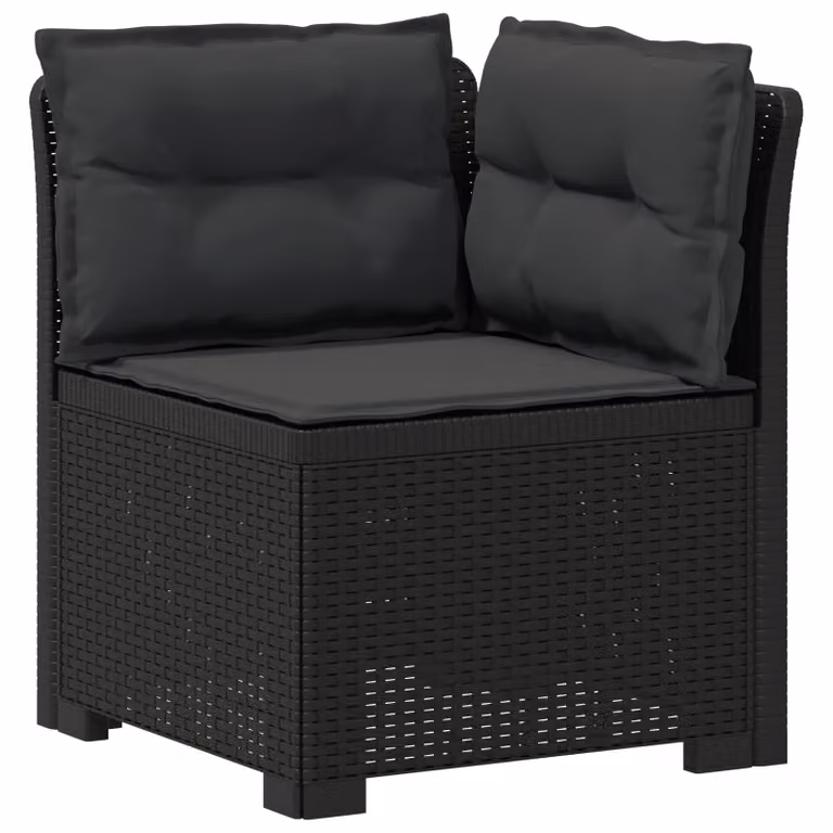 Sillón individual de jardín vidaXL con cojines de color antracita y acabado de ratán sintético resistente a los rayos UV