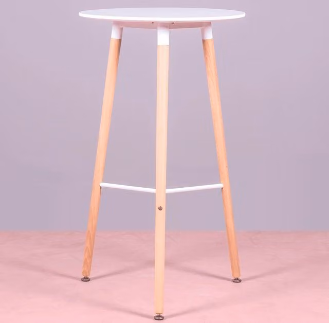 Mesa alta de estilo nórdico Nest Dream, redonda y blanca, Altura: 102 cm
