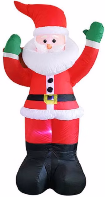 Papá Noel Inflable con Saco Starrylights Multicolor y Rojo, Altura: 190 cm