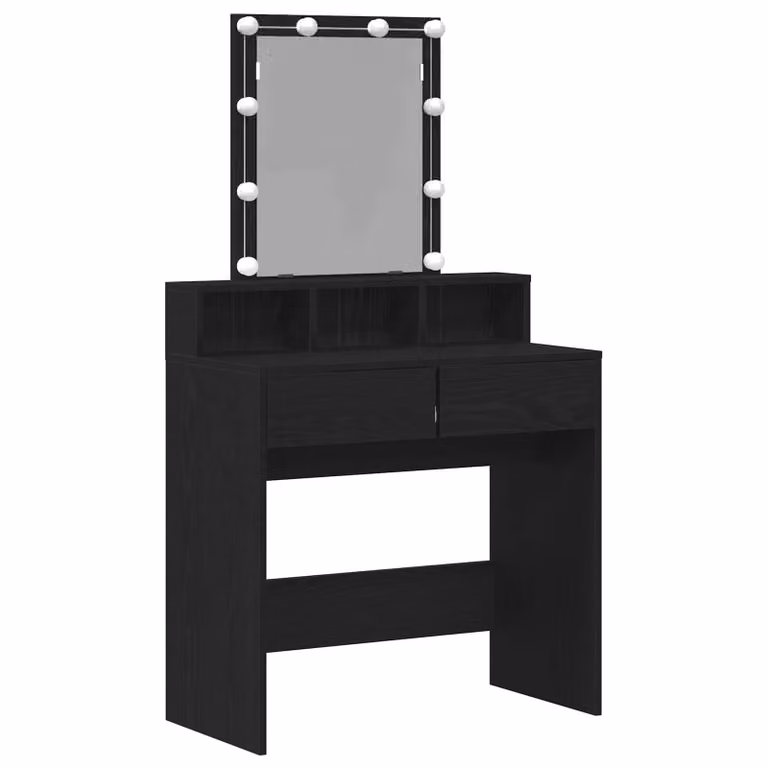 Mesa de tocador moderna vidaXL en roble negro An/P/Al: 80 x 41 x 144.5 cm